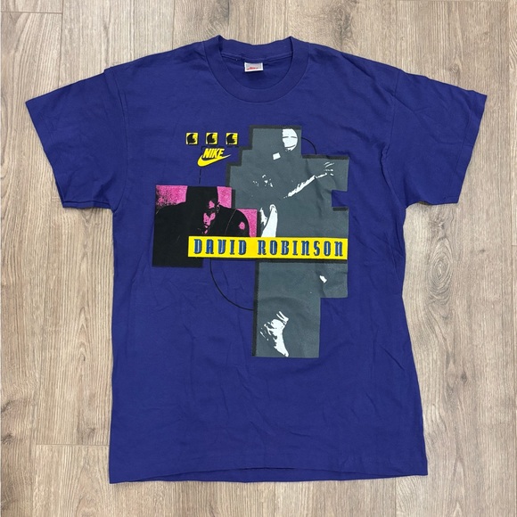 VTG 90s NBA NIKE DAVID ROBINSON San Antonio SPURS T-SHIRT RARE - Picture 1 of 3